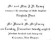 Toney, Virginia Dare 'Jenny': Marriage Announcement for Virginia Dare 'Jenny' Toney  (1903-1994)